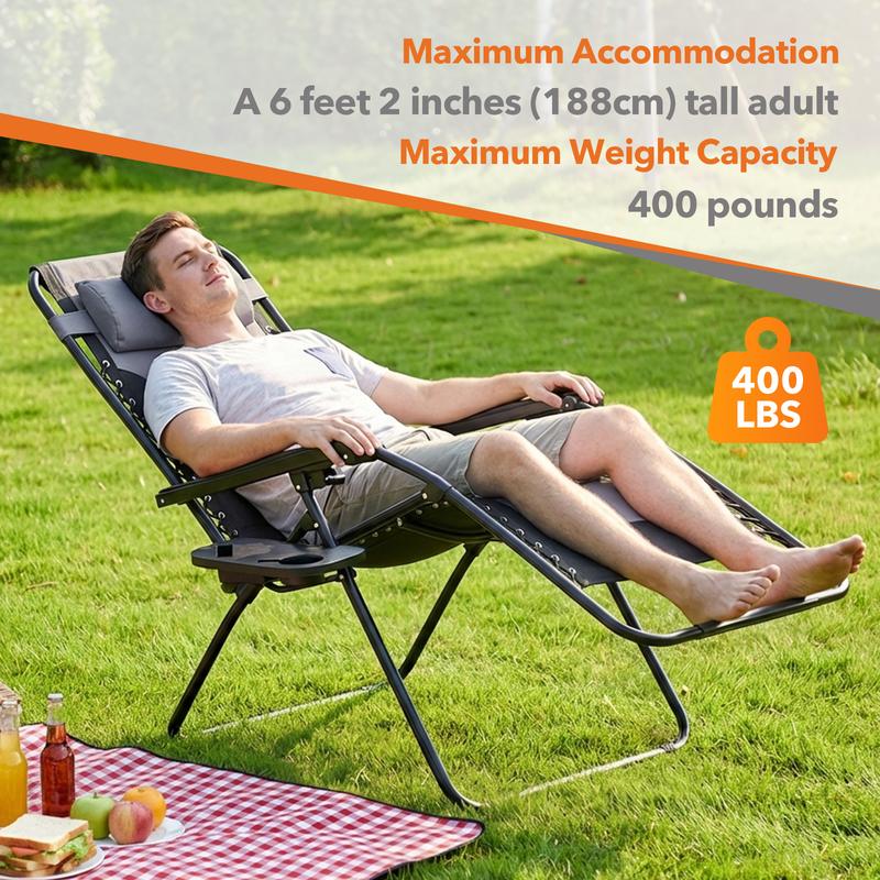 Silla de gravedad cero, tumbona reclinable resistente para exteriores, silla de descanso antigravedad plegable para jardín, camping, piscina, muebles de exterior, tumbona para patio, summerwins