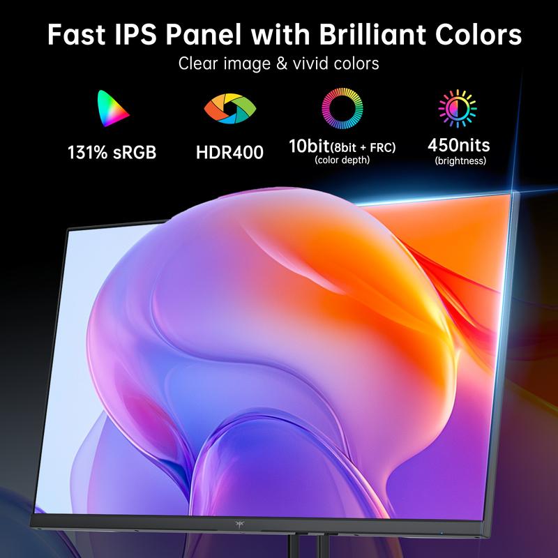 Monitor para juegos KTC de 27" 2K QHD 200Hz IPS rápido, 2560*1440, hasta 210Hz, HDR 400, GTG 1ms, DP@200Hz, HDMI@144Hz, Freesync adaptativo y G-sync, 131% sRGB, altavoces duales de 2W integrados, monitor para PC gamer con 2 HDMI 2.0 y 2 DP1.4, H27T22C-3