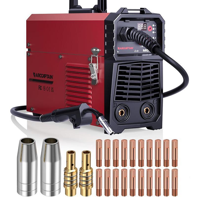 Soldadora portátil sin gas 3 en 1 con núcleo fundente, 110 V, MIG/Lift TIG/Stick, con inversor Synergy IGBT para proyectos de bricolaje domésticos y tareas de soldadura ligeras. Oferta de Black Friday y Cyber ​​Monday.