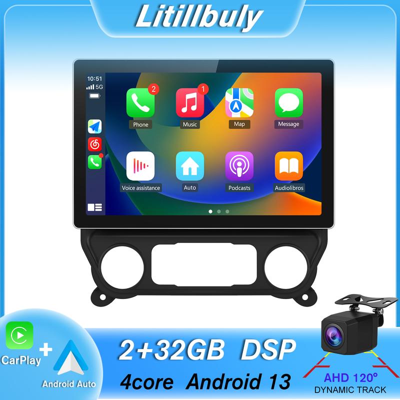 Autoestéreo de 13.1" para Chevy Silverado y GMC Sierra 2014-2018: CarPlay/Android Auto inalámbrico, navegación GPS (se requiere una caja de fibra óptica adicional para el sistema Bose).