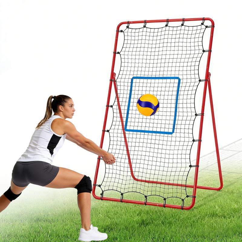 Red de rebote para voleibol Sweetcrispy de 2,1 x 1,2 m, entrenador portátil con estructura de acero y red de alta resistencia, 5 ángulos ajustables para adultos, playa y parque, voleibol, todas las edades, montaje portátil, multideporte, buen rebote, devo