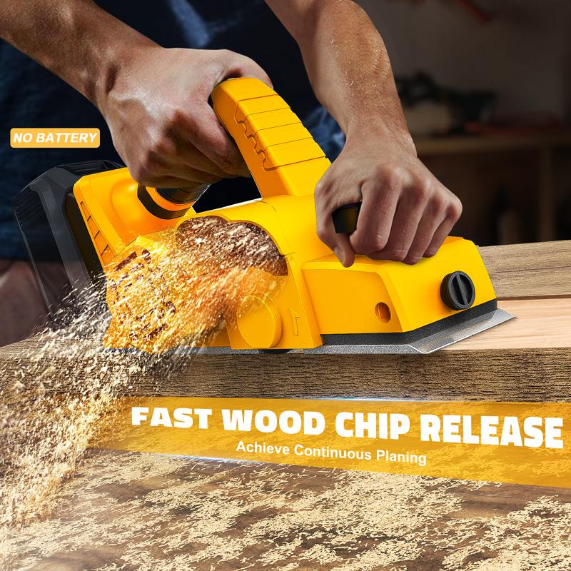 Cepilladora eléctrica inalámbrica de 8,25 cm (3-1/4") compatible con batería Dewalt de 20 V (¡batería no incluida!). Cepilladora de madera de 15000 RPM para carpintería y bricolaje en el hogar. Edge summervibes