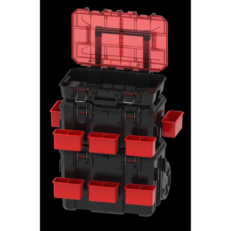 Sistema modular rodante de 3 piezas Hyper Tough Hyper Stack de alta resistencia, color negro.