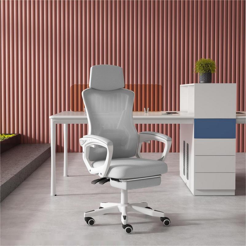 Haojiating Silla De Oficina Ergonomica Gamer reclinable Soporte Lumbar Ajustable Con Reposa Pies