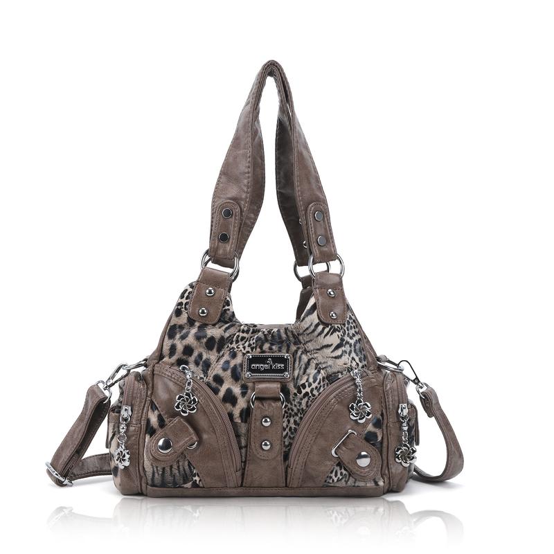 Bolso de mano pequeño y moderno para mujer Angel Kiss - Bolso tote multibolsillos de piel texturizada Vagen con cremallera, bolso de hombro Tramp, bolso Angel Kiss, accesorios para mujer, estilo veraniego