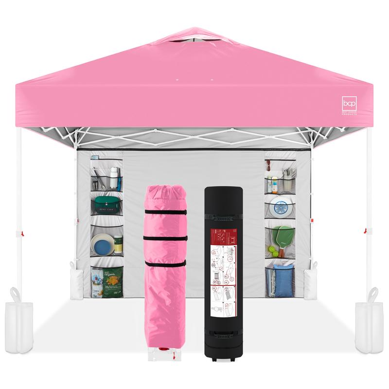 Toldo plegable de fácil montaje de 3x3 metros, tienda portátil con pared lateral, apertura con un solo botón, incluye estuche.
