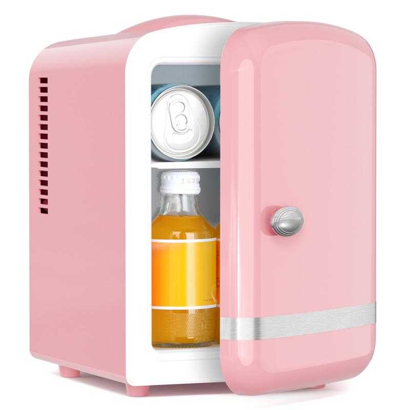 Refrigerador compacto Antarctic Star, mini refrigerador portátil, capacidad de 4 litros/6 latas de 355 ml, refrigerador pequeño portátil para cosméticos, cuidado de la piel y alimentos, ideal para el dormitorio, el coche, la oficina y la residencia estudi