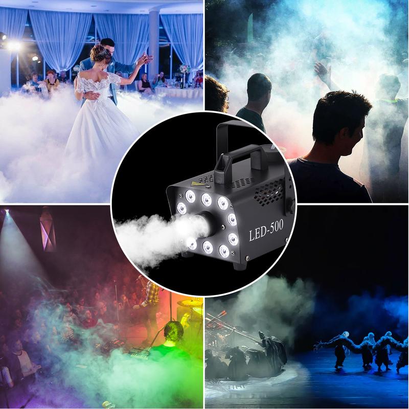 Máquina de humo portátil Dazone de 500 W con control remoto inalámbrico para Halloween, Navidad, bodas, fiestas, actuaciones de DJ y espectáculos en escenarios.