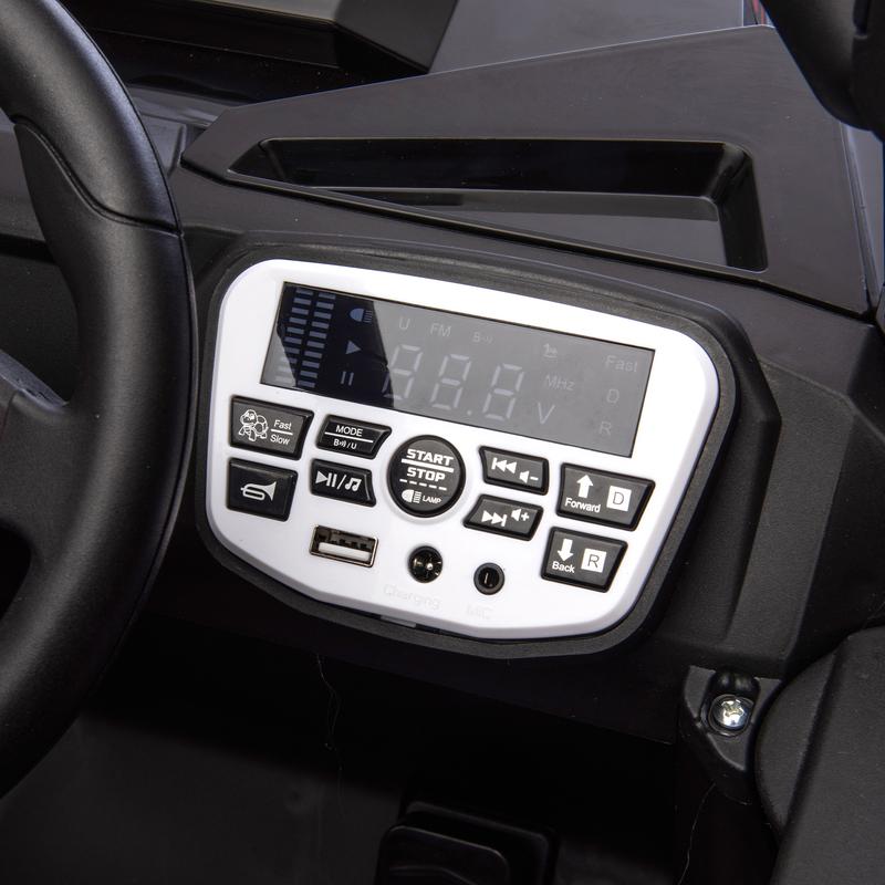 Coche todoterreno infantil UTV de 24 V y 400 W con control remoto, diseño de 4 ruedas, suspensión con amortiguación, luces LED, Bluetooth USB, indicador de batería, rueda motorizada, juguete para exteriores para niños de 3 años en adelante, diseño de cuat