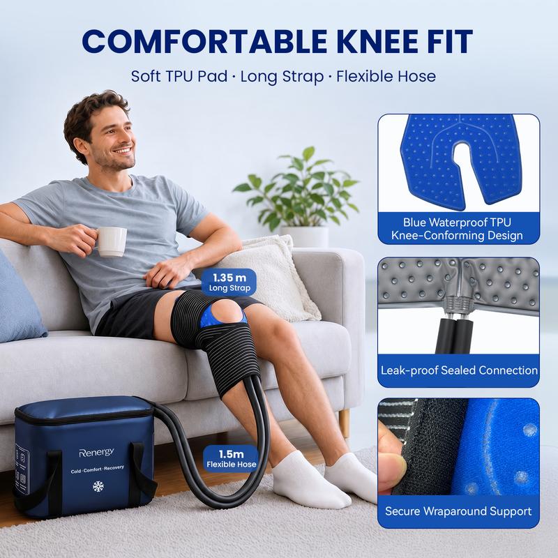 ¡Calidad superior a un precio increíblemente bajo! Máquina de crioterapia, temporizador programable para la rodilla después de una cirugía, máquina de crioterapia portátil con bomba silenciosa, almohadilla fría grande para tobillo, articulaciones del braz