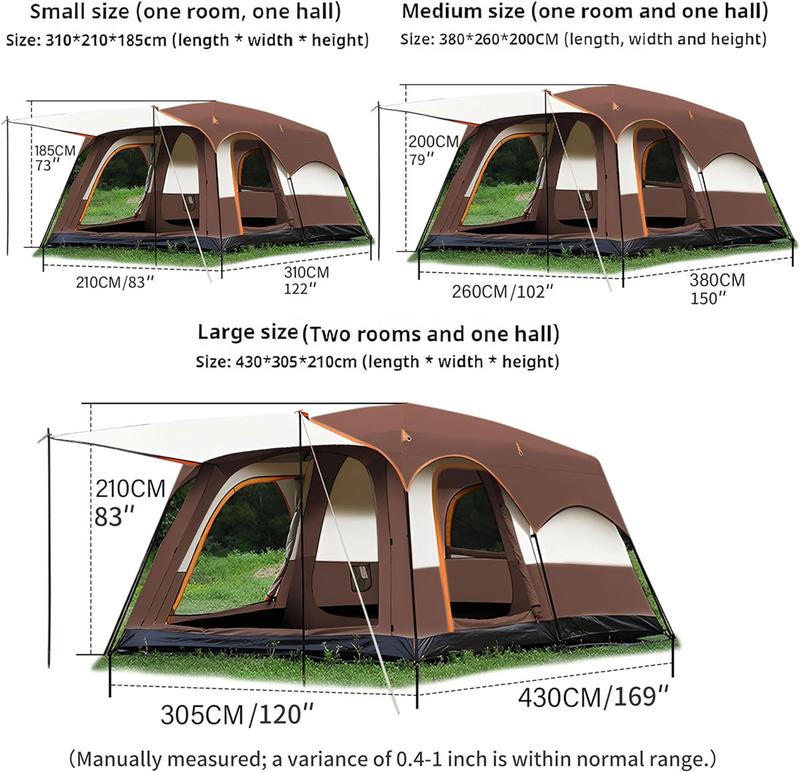 【Tienda de campaña impermeable】Tienda de campaña extragrande para 12 personas, impermeable, de montaje instantáneo, de poliéster Oxford, ligera, con ventanas de malla, doble puerta, fácil de montar. Accesorios de camping. Tienda de campaña para acampar. R