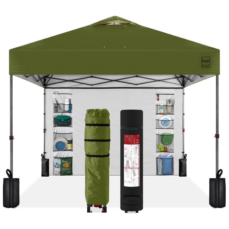 Toldo plegable de fácil montaje de 3x3 metros, tienda portátil con pared lateral, apertura con un solo botón, incluye estuche.