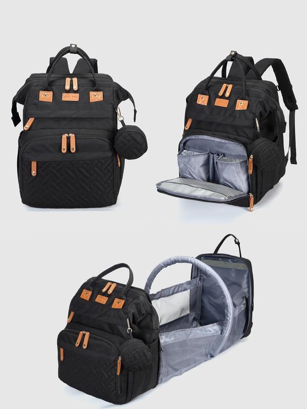 Mochila cambiador multifuncional Kabaqoo Cute con cambiador integrado, gran capacidad, ligera, plegable, portátil para recién nacidos, viajes y uso diario.