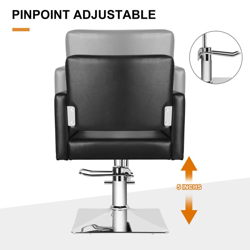 Silla de peluquería para estilistas con bomba hidráulica de alta resistencia, giro de 360 ​​grados, capacidad de carga máxima de 150 kg (330 lbs).
