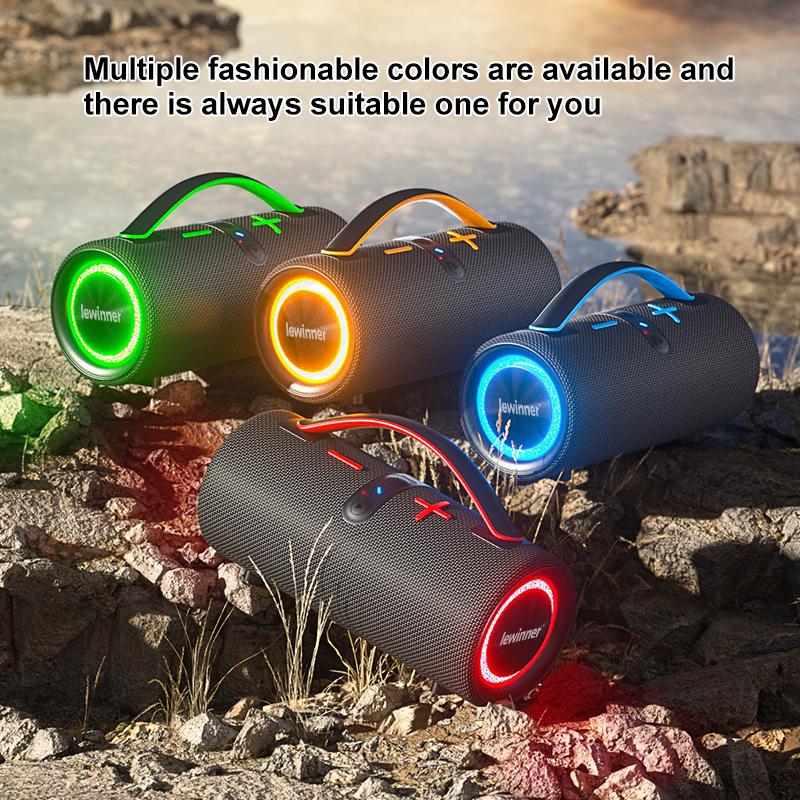 Oferta relámpago Altavoz inalámbrico Bluetooth portátil Lewinner, resistente al agua, 30W*2 altavoces duales, IPX7, portátil, con graves potentes, audio estéreo, luces RGB, emparejamiento TWS, ideal para fiestas en casa y al aire libre, playa. Ideas de re
