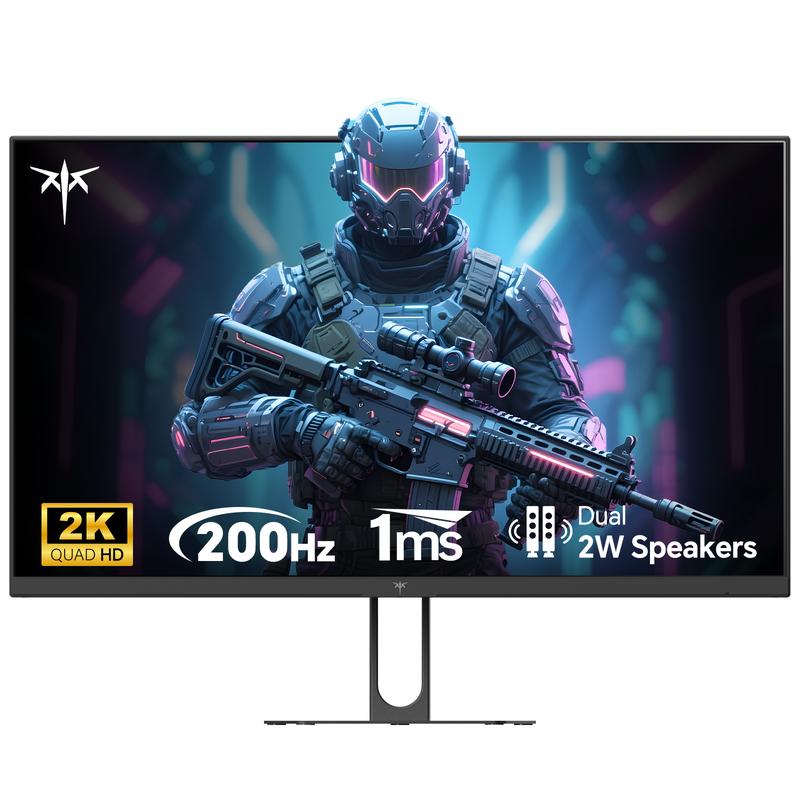 Monitor para juegos KTC de 27" 2K QHD 200Hz IPS rápido, 2560*1440, hasta 210Hz, HDR 400, GTG 1ms, DP@200Hz, HDMI@144Hz, Freesync adaptativo y G-sync, 131% sRGB, altavoces duales de 2W integrados, monitor para PC gamer con 2 HDMI 2.0 y 2 DP1.4, H27T22C-3