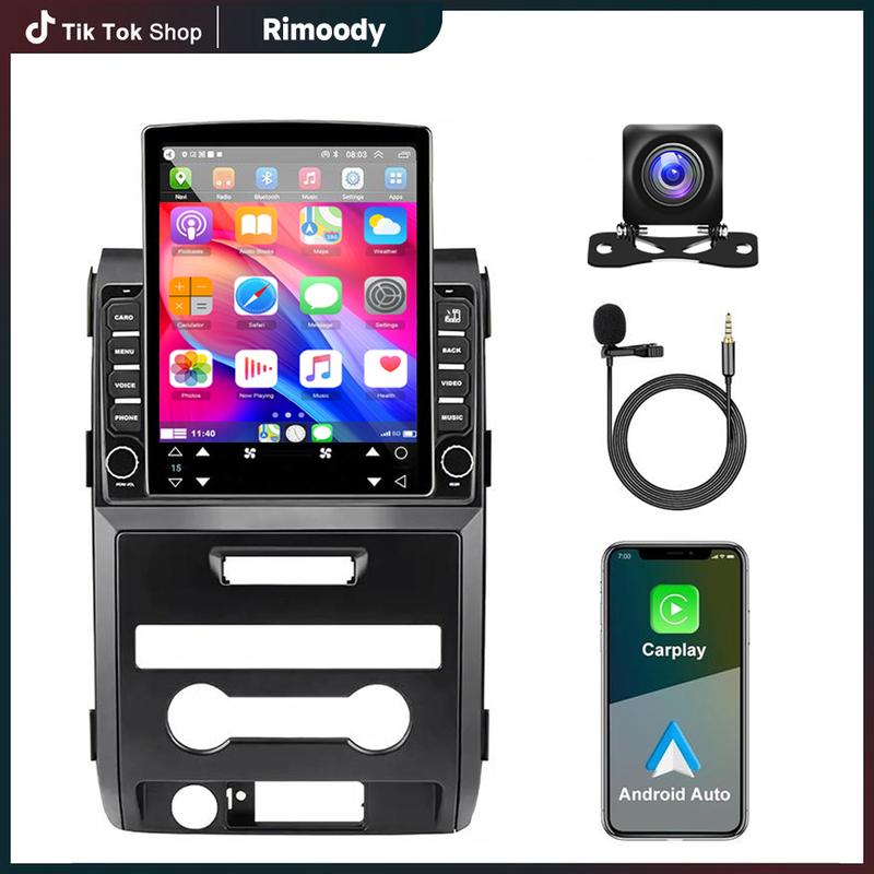 RIMOODY Sistema de audio para automóvil Android 15 con pantalla para Ford F150 2009-2012 - 2+64G, tamaño de 9.7", CarPlay inalámbrico, Android Auto, navegación GPS, Bluetooth, SWC, cámara de reversa, regalo para el Día del Padre, pantalla para automóvil,