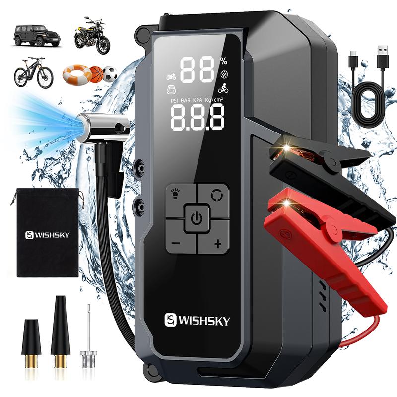 9000a Cargador Batería Carro Con Compresor Portátil Aire Arrancador Baterías De Carro Para Compresor Portátil Auto 12v Cargador De Baterías De Auto De Moto, Herramienta Moto Y Carro