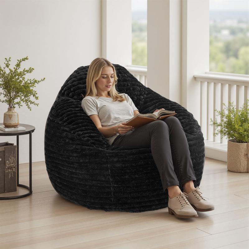 Sillón tipo puf, pufs de 99 cm para adultos y niños, silla con relleno de espuma viscoelástica, sofá tipo puf con respaldo y reposabrazos, sofá cómodo para sala de estar, dormitorio y residencia estudiantil, summerwins