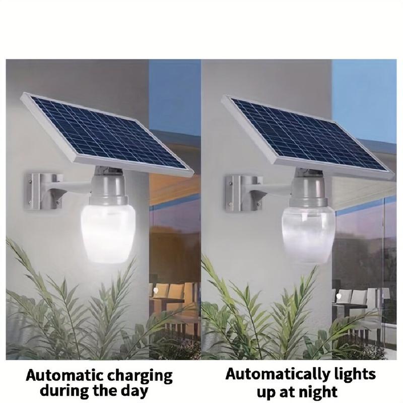 Luces solares, luces exteriores IP65 impermeables, apliques solares de pared, postes solares, encendido automático al anochecer, control remoto, luz blanca, montaje en pared o poste.