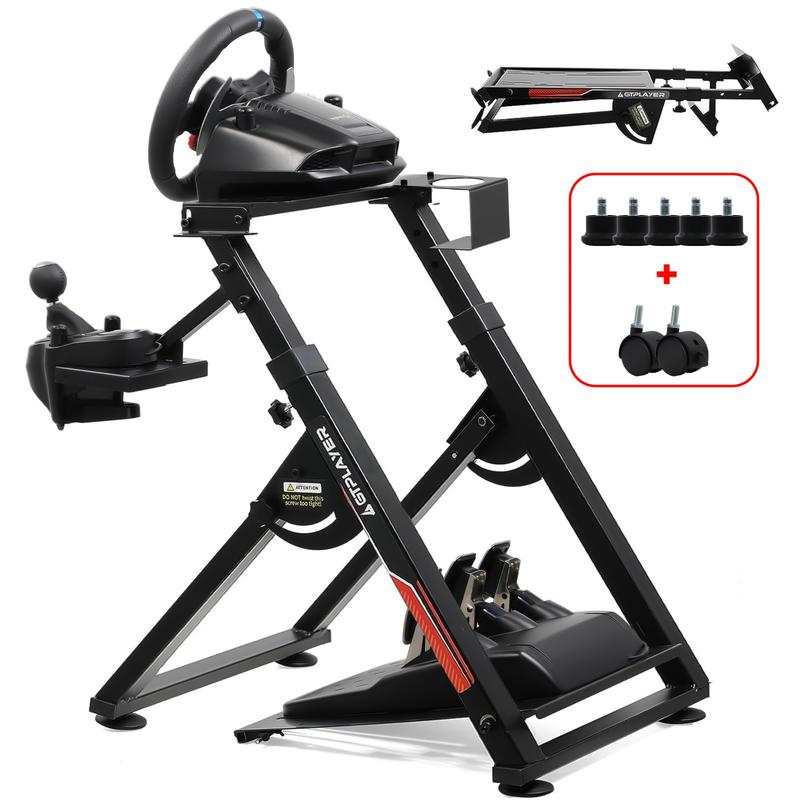 Soporte para volante de simulación de carreras GTPLAYER: accesorio para consola Logitech G25, G27, G29, G920, G923 y Thrustmaster T330TS. Construcción robusta, soporte para mando de juegos con cable (pedales no incluidos).