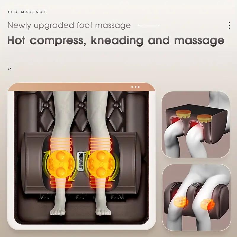 Esterilla de masaje plegable de cuerpo completo con masaje de amasado shiatsu para cuello y piernas, 【NOTA: la parte trasera solo vibra】masaje de vibración ajustable para la espalda, un masajeador eléctrico multifuncional y un regalo ideal para cumpleaños