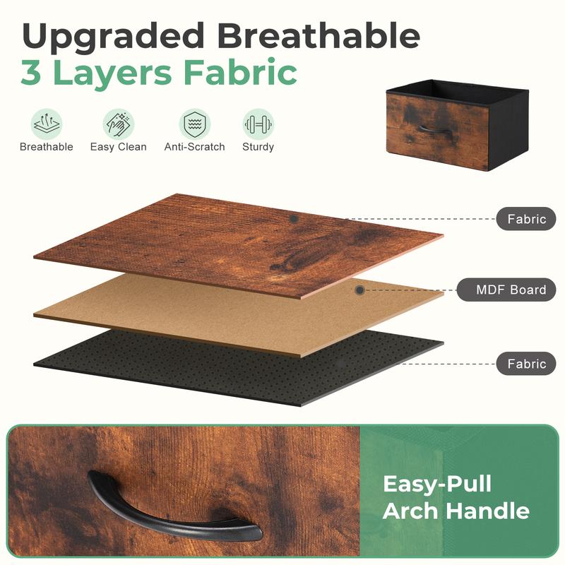 Cajonera organizadora de tela de 8 cajones - Cómoda moderna para dormitorio, armario y mueble de interior multiusos para sala de estar y apartamentos.