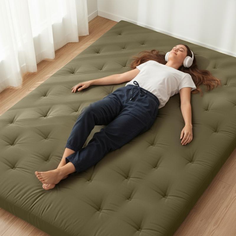 Colchón futón plegable ZONLI Classic 100% algodón para suelo, suave y cómodo - Esterilla tatami plegable, cama plegable y compresible para adultos, colchoneta portátil para dormitorio, regalo ideal para la familia, colchón plegable y compresible, regreso