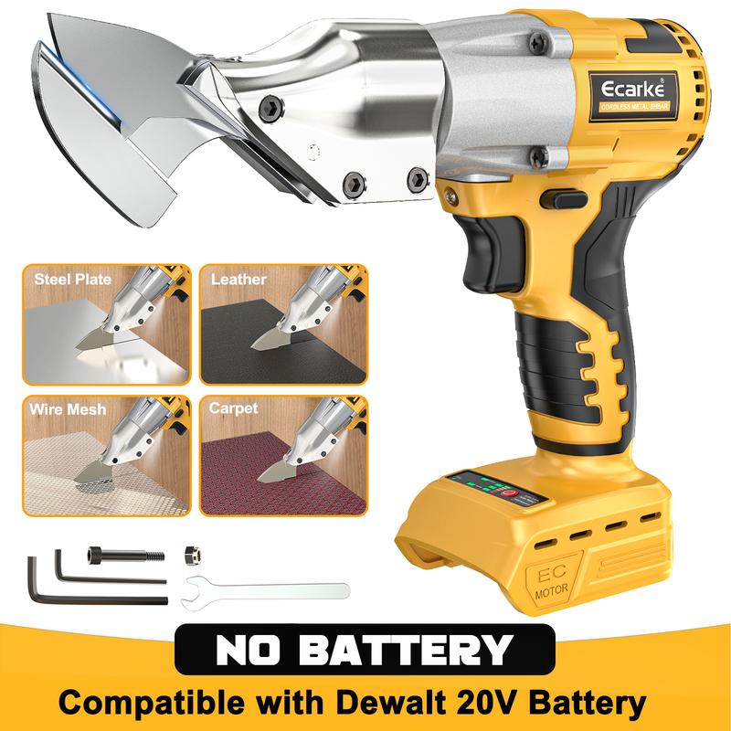 Cortadora de chapa metálica para Dewalt 20V, batería no incluida, cizalla para chapa metálica - Torque de 221 ft-lbs - Corta material de calibre 18 para acero, cuero y alfombras - con cabezal pivotante de 360 ​​grados