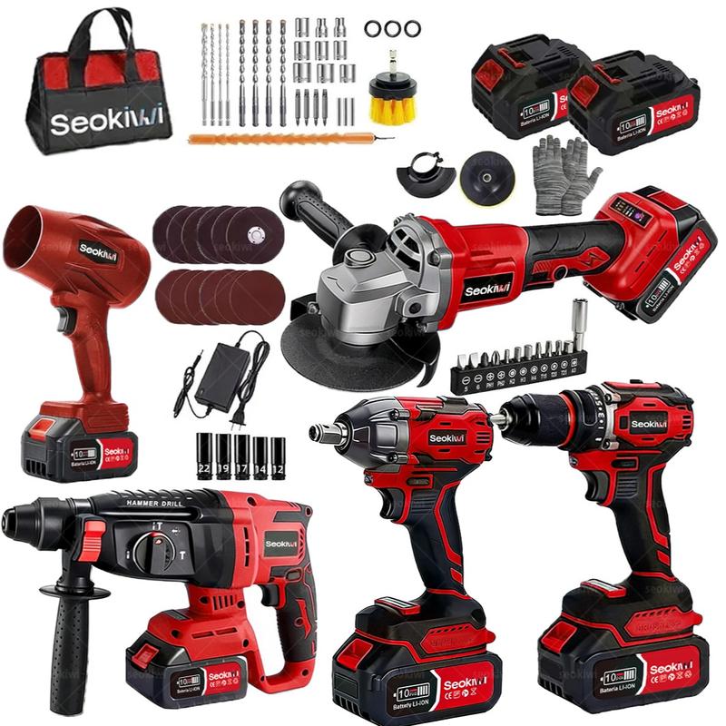 Kit de herramientas eléctricas- Taladro atornillador y llave de impacto , hogar y reparaciones, incluye estuche