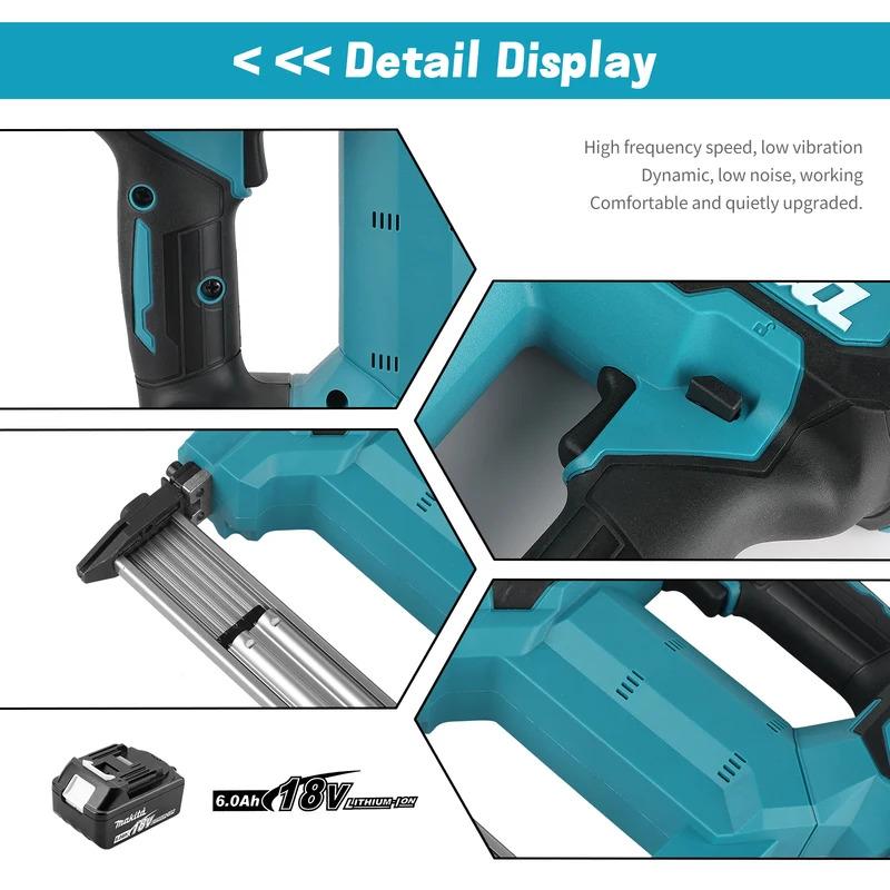 Clavadora eléctrica inalámbrica F30, apta para clavos rectos de 2/5 a 6/5 pulgadas, compatible con baterías de 18 V, ideal para carpintería, construcción o bricolaje. Altamente eficiente y estable. Portátil y de alta eficiencia.