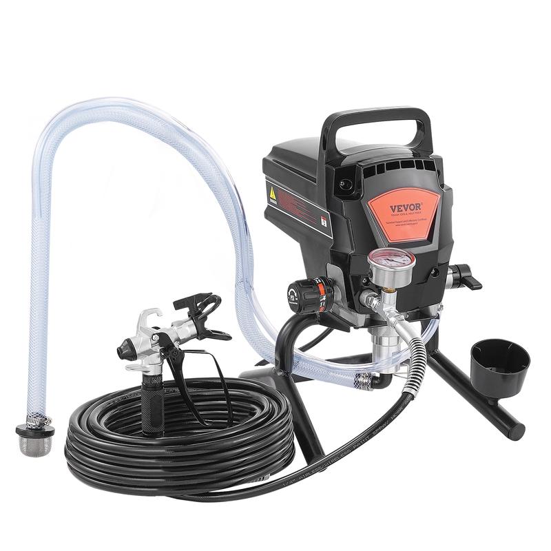 Pulverizador de pintura sin aire de 950 W con soporte, pulverizador eléctrico sin aire de alta eficiencia de 3000 PSI, pulverizador de pintura portátil para interiores y exteriores, muebles y vallas, efecto de pintura fino y uniforme.