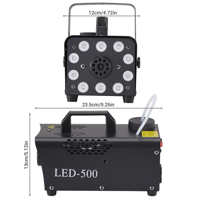Máquina de humo portátil Dazone de 500 W con control remoto inalámbrico para Halloween, Navidad, bodas, fiestas, actuaciones de DJ y espectáculos en escenarios.