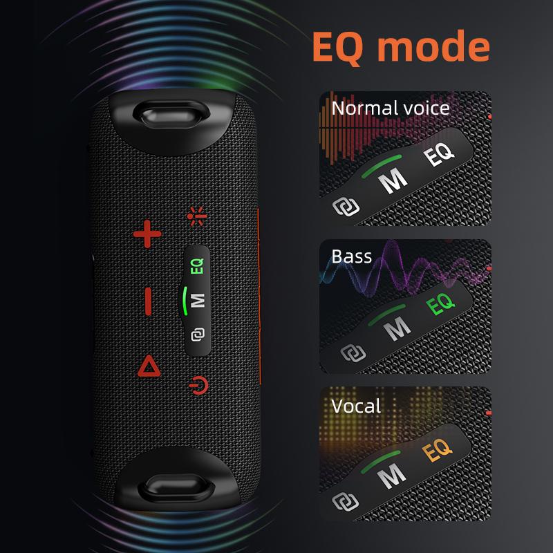 【 ZEALOT 】 Altavoz Bluetooth, altavoz portátil para interiores y exteriores, 50 W (60 W de pico), resistente al agua IPX6, emparejamiento inalámbrico dual, ecualizador, USB/TF/entrada de línea/BT5.3, altavoz de viaje con sonido nítido, sistema de luz ambi