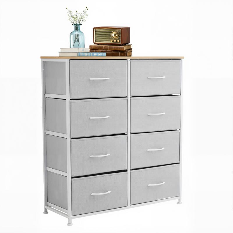 Cajonera organizadora de tela de 8 cajones - Cómoda moderna para dormitorio, armario y mueble de interior multiusos para sala de estar y apartamentos.