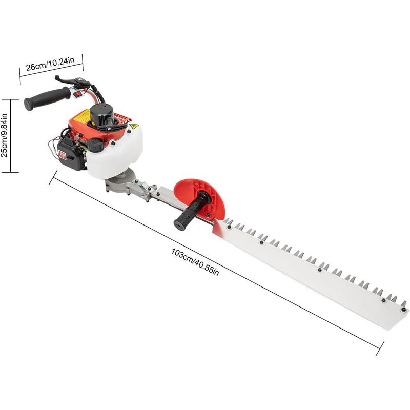 Cortasetos de jardín de aluminio de 68,5 cm (27 pulgadas) - Herramienta para cortar arbustos sin batería, cuchilla de 0,5 mm (0,02 pulgadas), 7,4 kg, longitud de corte de 70 cm (27,56 pulgadas), 92 x 27 x 25 cm (92 x 27 x 25 cm), 1 manual bilingüe, para p
