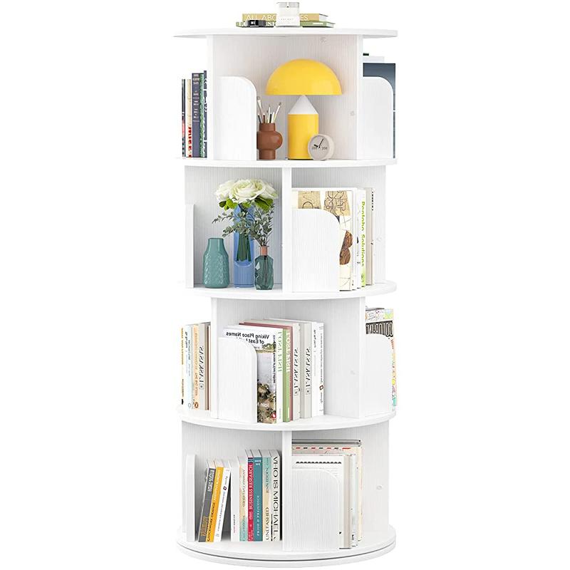 Estantería giratoria Homieasy de 4/5/6 niveles, torre de estantería giratoria de madera con exhibición de 360°, estantería de pie con almacenamiento, estantería giratoria de esquina para espacios pequeños, dormitorio, sala de estudio.