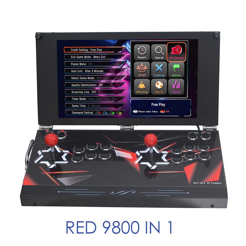Consola de juegos arcade portátil de mano 26800 en 1 con pantalla HD de 17,5 pulgadas, para dos jugadores, Box DX, máquina de videojuegos retro con funciones de búsqueda, ocultación y pausa.