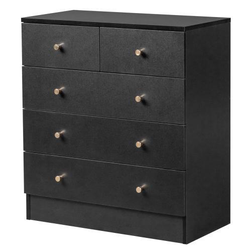 Cómoda rosa de 5 cajones para dormitorio, cómoda moderna de madera, cómodas rosas para dormitorio de niñas, dispositivo antivuelco, tirador de metal oro rosa, sala de estar, recibidor, pasillo, oficina