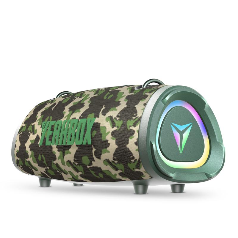 Altavoz Bluetooth inalámbrico portátil - 100 W (120 W de pico) Audio estéreo, resistente al agua IP67, luces RGB, carga mediante power bank de 9000 mAh, DSP dual, correa para el hombro para camping y fiestas.