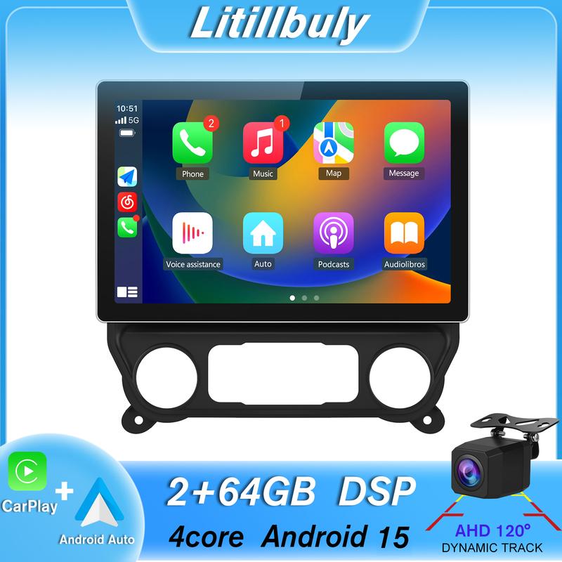 Autoestéreo de 13.1" para Chevy Silverado y GMC Sierra 2014-2018: CarPlay/Android Auto inalámbrico, navegación GPS (se requiere una caja de fibra óptica adicional para el sistema Bose).