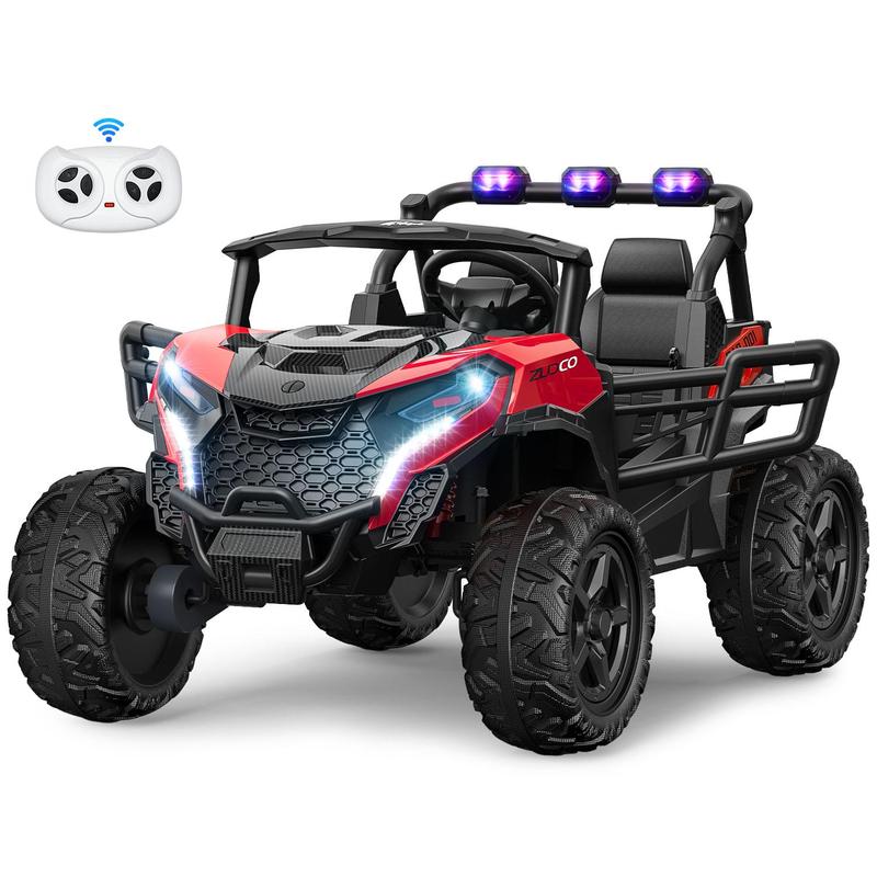 Coche eléctrico infantil de 2 plazas y 24 V, 4x200 W, neumáticos EVA, tracción 4x4/2x4, luces arcoíris, control remoto, amortiguadores, Bluetooth, UTV para niños – #OfertasParaTi