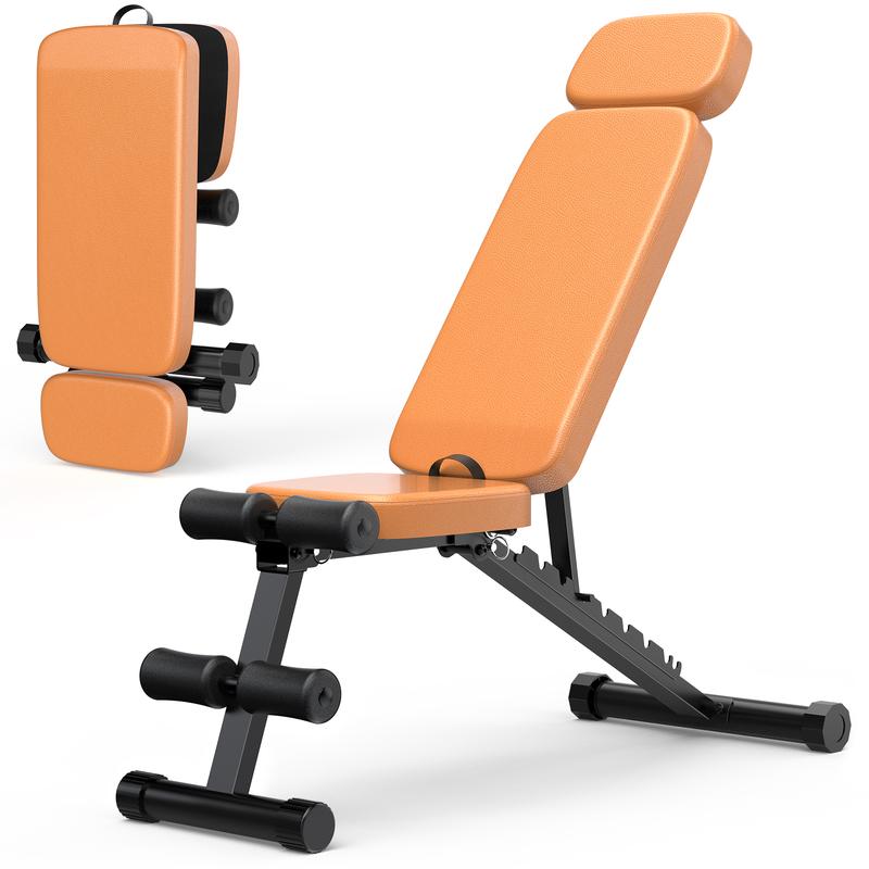 Banco de pesas ajustable Bearbro de 9 posiciones, banco de entrenamiento plegable tipo olímpico para gimnasio en casa, entrenamiento de fuerza de cuerpo completo, soporta hasta 800 libras.