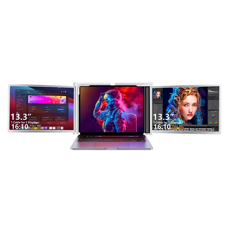 Extensor de monitor para portátil S350 de 13,3" con panel IPS, pantalla FHD de 1920x1200, monitor externo USB-C/USB-A con un solo cable para trabajar con el portátil, requiere controlador para la configuración inicial, compatible con Windows y Mac.
