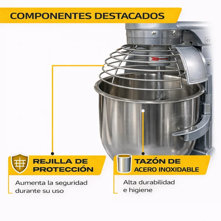 Batidora Industrial Gutstark 20lt Planetaria Pedestal 750w Accesorios
