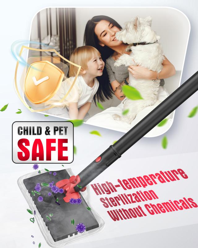 Limpiador a vapor ligero y desmontable para suelos, multisuperficies, 2 modos, 3 niveles de temperatura, máquina resistente para suelos de madera y juntas de baldosas, summerwins