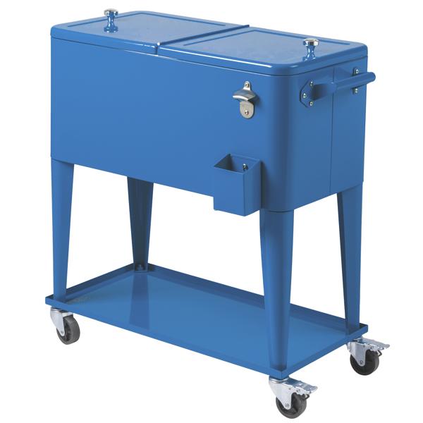 Incubadora con congelador de 80 cuartos con tubo de drenaje, carrito refrigerado con ruedas, recipiente aislado, abridor de botellas y ruedas con freno.