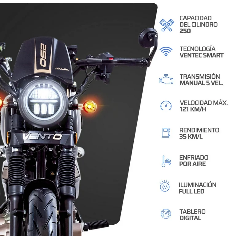Motocicleta Rebel Vento Thriller 250 Negro 2026