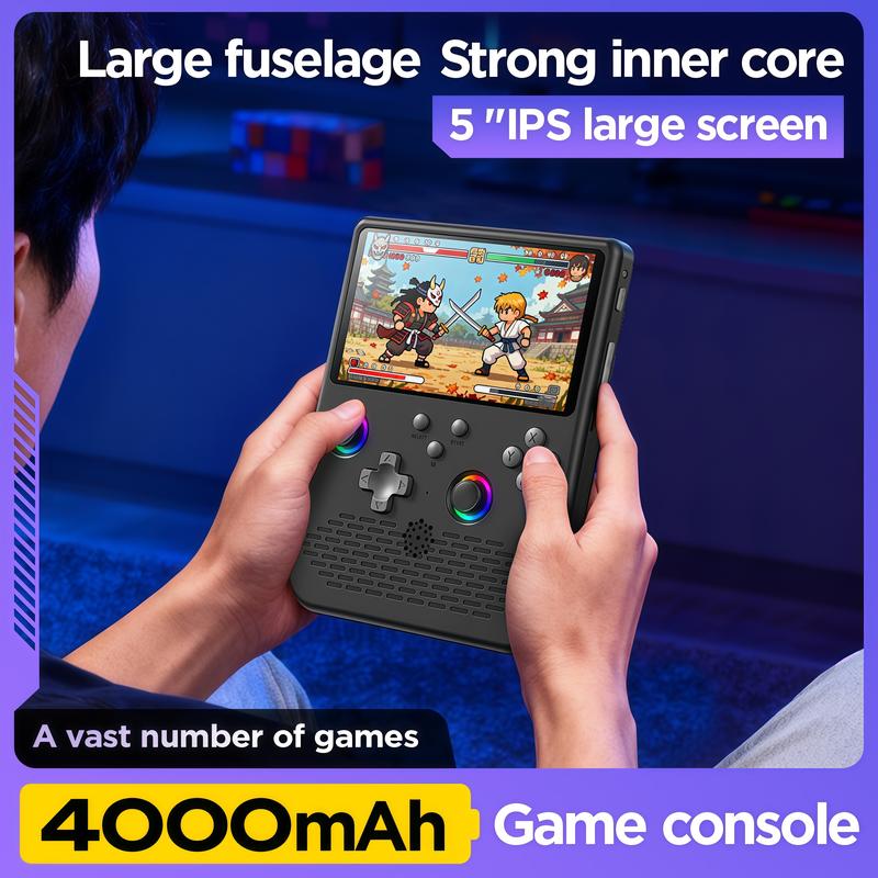 Consola de videojuegos portátil retro 2026, nueva versión mejorada, sistema Linux, pantalla IPS de 5 pulgadas, tarjeta TF de 64 GB, consola de juegos arcade retro para adultos, regalo ideal para jugar en Summerwins.