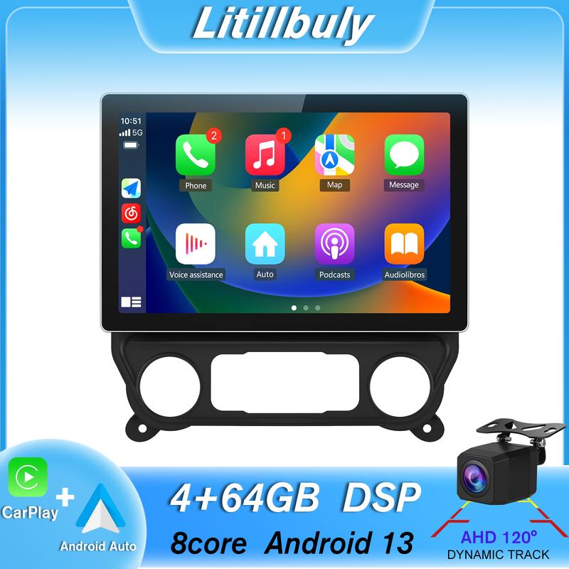 Autoestéreo de 13.1" para Chevy Silverado y GMC Sierra 2014-2018: CarPlay/Android Auto inalámbrico, navegación GPS (se requiere una caja de fibra óptica adicional para el sistema Bose).